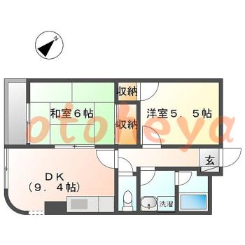 二人入居可能な楽器可相談 の 賃貸物件 2DK 7.9万円の図面１