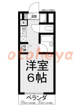 楽器ピアノ可相談 の 賃貸物件 1K 4.3万円の図面１