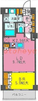 楽器ピアノ可相談 の 賃貸物件 1LDK 12万円の図面１