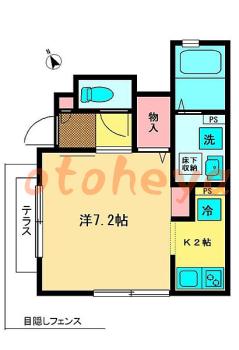 楽器ピアノ可相談 の 賃貸物件 1K 9万円の図面１
