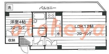 楽器ピアノ可相談 の 賃貸物件 1LDK 10.5万円の図面１