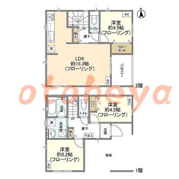楽器ピアノ可相談 の 賃貸物件 3LDK 14万円の図面１