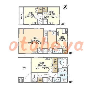楽器ピアノ可相談 の 賃貸物件 4LDK 22.1万円の図面１