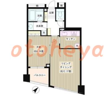 楽器ピアノ可相談 の 賃貸物件 1LDK 17.8万円の図面１