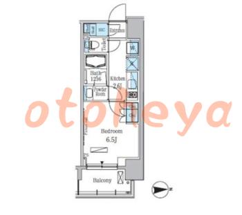 楽器ピアノ可相談 の 賃貸物件 1K 12.5万円の図面１
