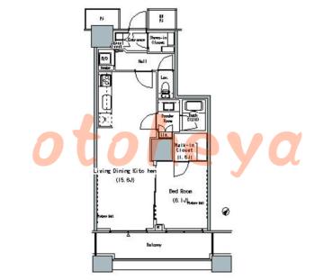 楽器ピアノ可相談 の 賃貸物件 1LDK 23.6万円の図面１
