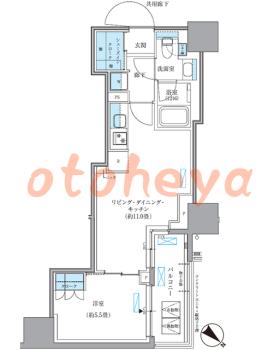 楽器ピアノ可相談 の 賃貸物件 1LDK 19.7万円の図面１