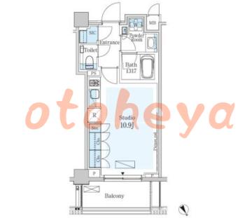 楽器ピアノ可相談 の 賃貸物件 1R 25.7万円の図面１