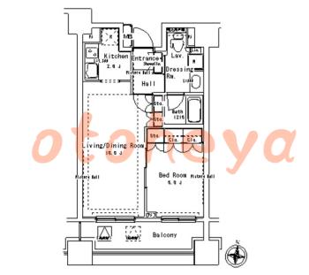 楽器ピアノ可相談 の 賃貸物件 1LDK 20.9万円の図面１