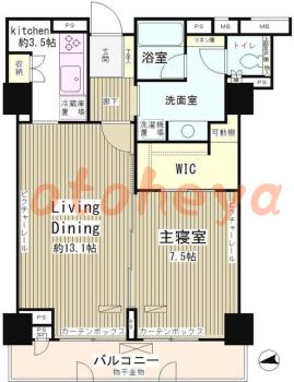 楽器ピアノ可相談 の 賃貸物件 1LDK 38万円の図面１