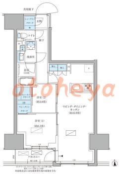 楽器ピアノ可相談 の 賃貸物件 2LDK 30.5万円の図面１