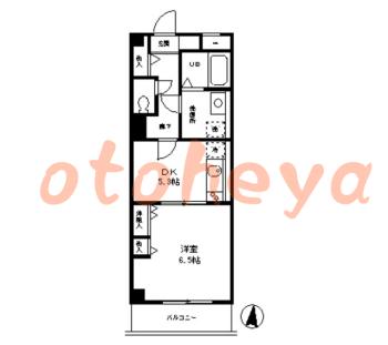楽器ピアノ可相談 の 賃貸物件 1DK 11.7万円の図面１
