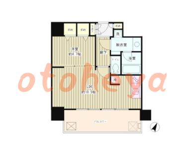 楽器ピアノ可相談 の 賃貸物件 1LDK 20万円の図面１