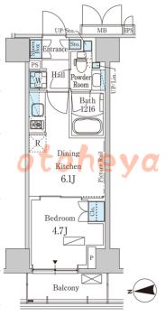 楽器ピアノ可相談 の 賃貸物件 1DK 12.7万円の図面１