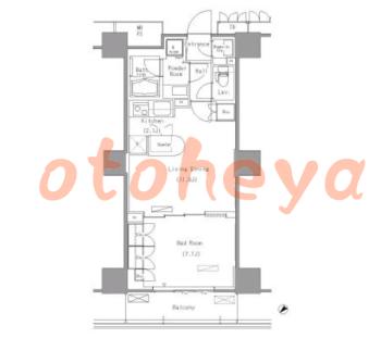 楽器ピアノ可相談 の 賃貸物件 1LDK 19.7万円の図面１