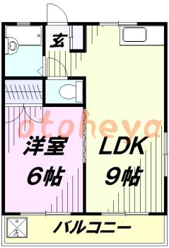 楽器ピアノ可相談 の 賃貸物件 1LDK 5.5万円の図面１