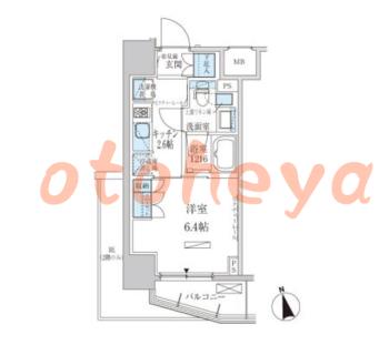 楽器ピアノ可相談 の 賃貸物件 1K 12万円の図面１