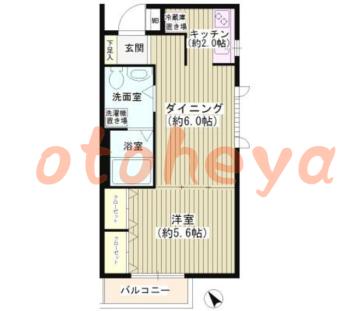 楽器ピアノ可相談 の 賃貸物件 1DK 12.8万円の図面１