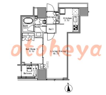 楽器ピアノ可相談 の 賃貸物件 1LDK 23.9万円の図面１