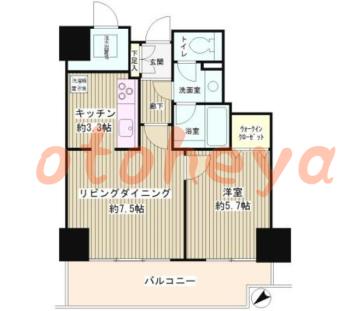 楽器ピアノ可相談 の 賃貸物件 1LDK 19.6万円の図面１
