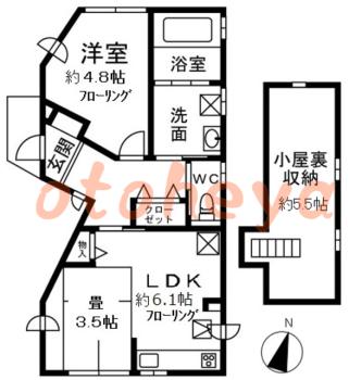 楽器ピアノ可相談 の 賃貸物件 1LDK 9万円の図面１