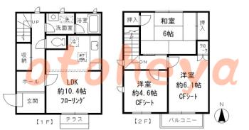 楽器ピアノ可相談 の 賃貸物件 3LDK 12万円の図面１