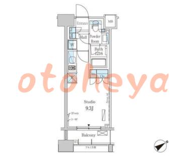 楽器ピアノ可相談 の 賃貸物件 1R 10.3万円の図面１