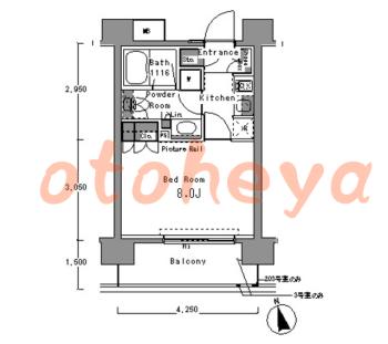 楽器ピアノ可相談 の 賃貸物件 1K 16.9万円の図面１