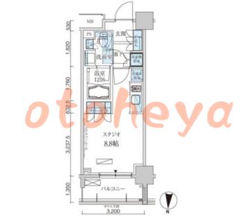 楽器ピアノ可相談 の 賃貸物件 1R 9.9万円の図面１