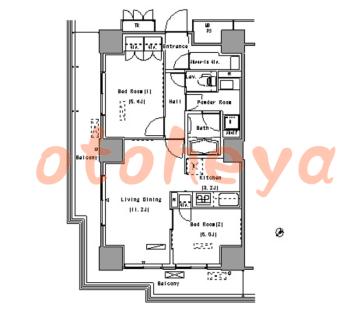 楽器ピアノ可相談 の 賃貸物件 2LDK 30.5万円の図面１