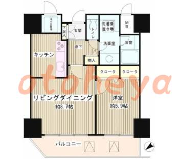 楽器ピアノ可相談 の 賃貸物件 1LDK 20.8万円の図面１