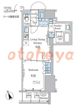 楽器ピアノ可相談 の 賃貸物件 1LDK 18万円の図面１