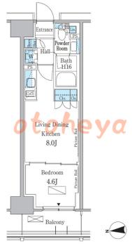 楽器ピアノ可相談 の 賃貸物件 1LDK 16.2万円の図面１