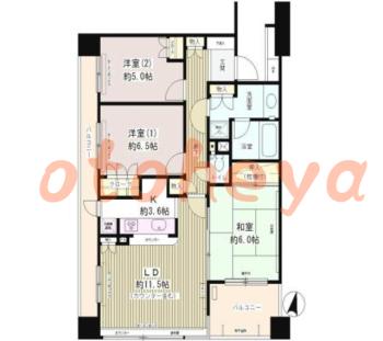 楽器ピアノ可相談 の 賃貸物件 3LDK 16.5万円の図面１