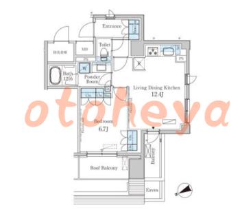 楽器ピアノ可相談 の 賃貸物件 1LDK 21.1万円の図面１