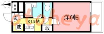 楽器ピアノ可相談 の 賃貸物件 1K 5.6万円の図面１