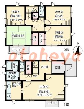 楽器ピアノ可相談 の 賃貸物件 4LDK 14.5万円の図面１