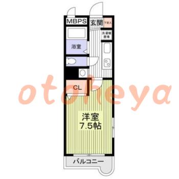 楽器ピアノ可相談 の 賃貸物件 1K 7.9万円の図面１
