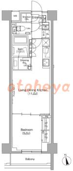 楽器ピアノ可相談 の 賃貸物件 1LDK 17.5万円の図面1