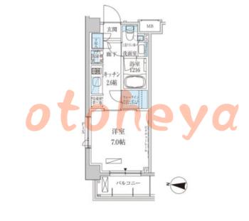 楽器ピアノ可相談 の 賃貸物件 1K 12万円の図面１