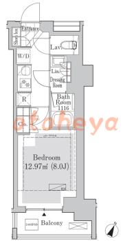 楽器ピアノ可相談 の 賃貸物件 1K 13万円の図面１