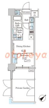 楽器ピアノ可相談 の 賃貸物件 1DK 13.1万円の図面１
