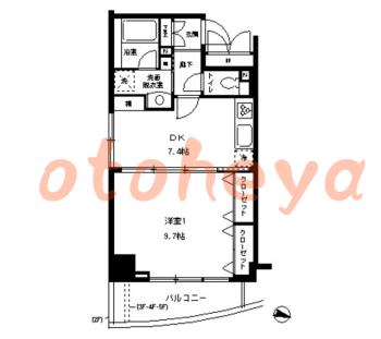 楽器ピアノ可相談 の 賃貸物件 1DK 11.6万円の図面１
