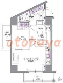 楽器ピアノ可相談 の 賃貸物件 1DK 16.3万円の図面１