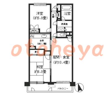 楽器ピアノ可相談 の 賃貸物件 2LDK 11.2万円の図面１