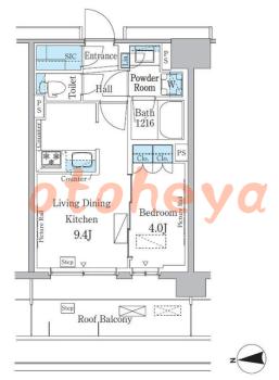 楽器ピアノ可相談 の 賃貸物件 1LDK 18.2万円の図面１