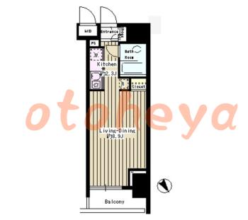 楽器ピアノ可相談 の 賃貸物件 1R 12.2万円の図面１