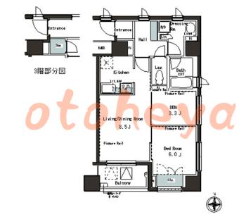 楽器ピアノ可相談 の 賃貸物件 1SLDK 22.9万円の図面１