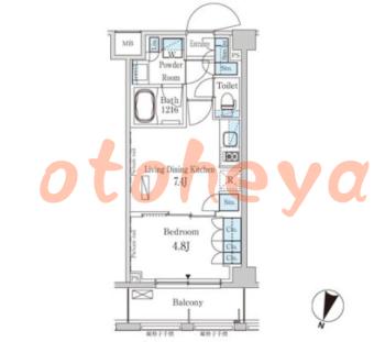 楽器ピアノ可相談 の 賃貸物件 1DK 13.2万円の図面１