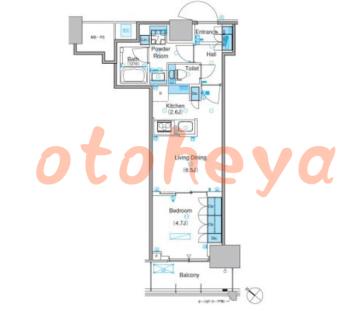 楽器ピアノ可相談 の 賃貸物件 1LDK 19.5万円の図面１